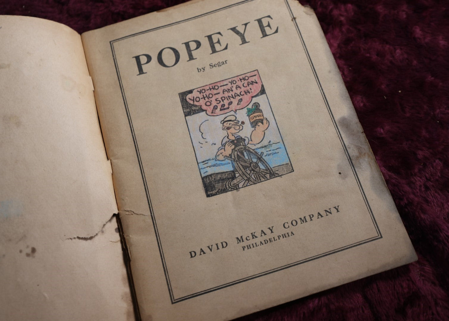 Lot 122 - Early Popeye Comic Book In Craft Condition, Severe Rodent Damage, Pope And The "Jeep" Ten Cent Comic, Feature Books No. 3, Copyright 1936