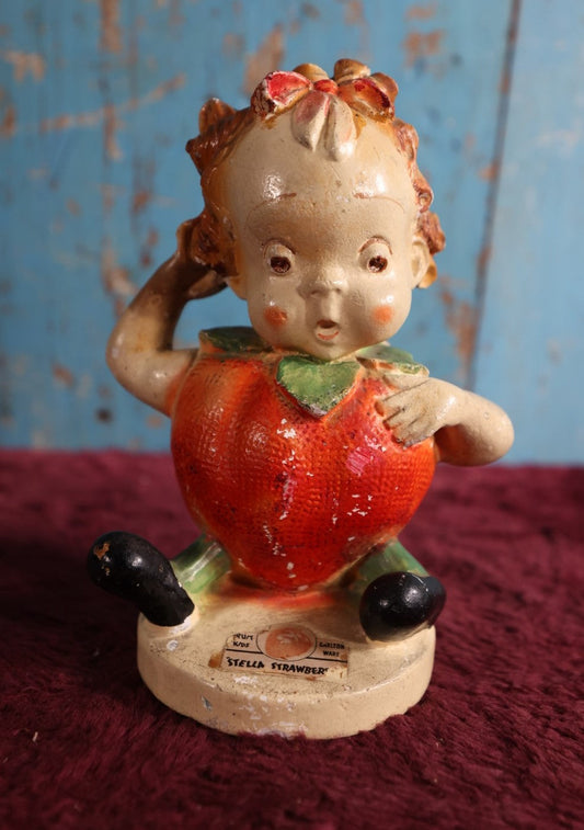 Lot 123 - Vintage Stella Strawberry Chalkware Figure, By Carlton Ware