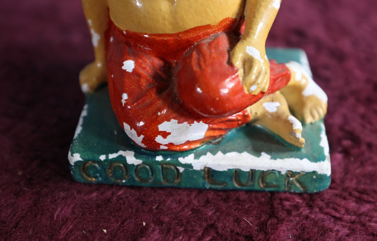 Lot 124 - Vintage Ganesh Hindu Good Luck Chalkware Figure, Various Chipping And Paint Loss