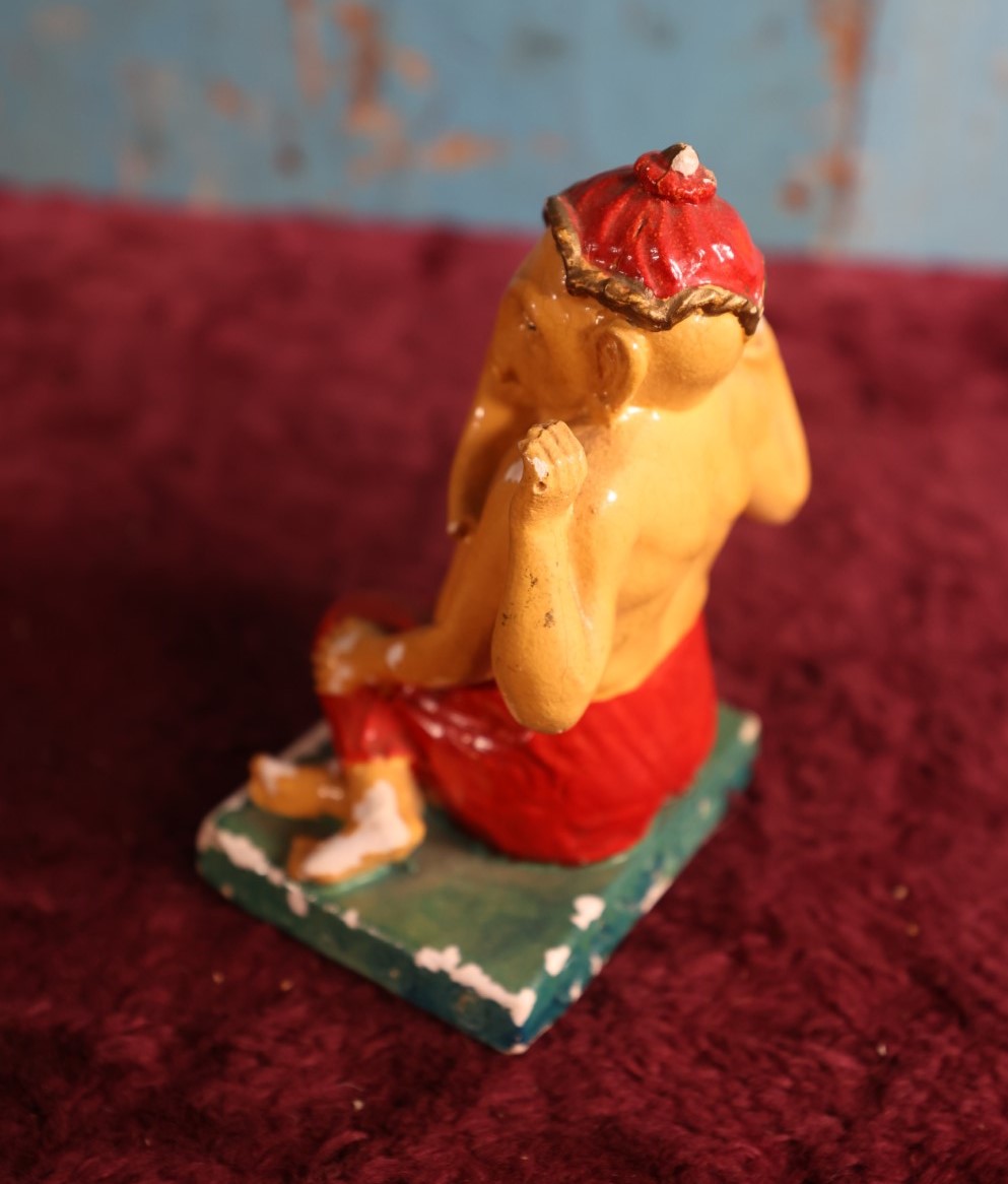 Lot 124 - Vintage Ganesh Hindu Good Luck Chalkware Figure, Various Chipping And Paint Loss