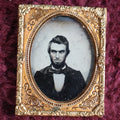 Lot 128 - Antique Ruby Ambrotype Photograph Of Dark Eyed Young Man With Beard, 1/9th Plate