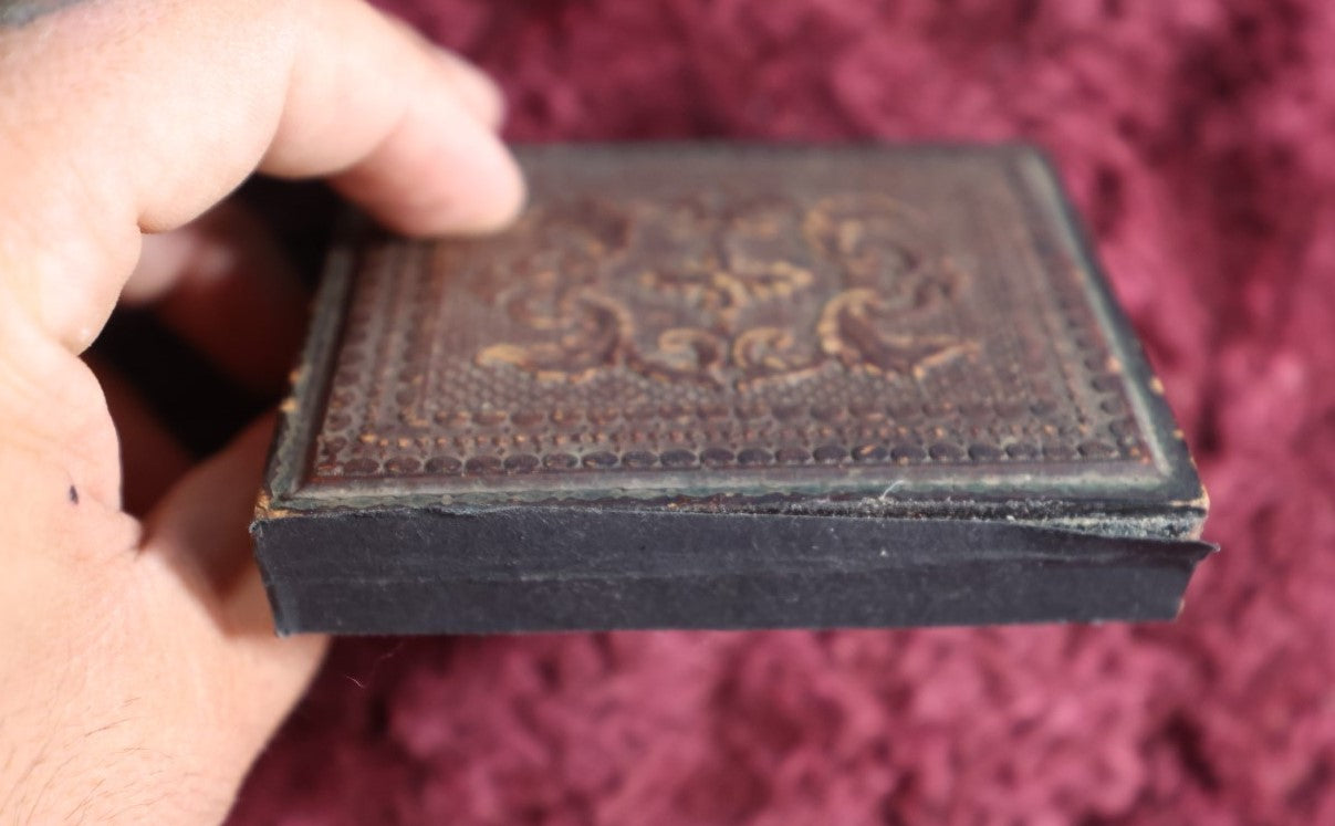 Lot 131 - Antique Ambrotype Of Young Baby Girl With Fluffy Object Next To Her - Possibly Cat - In Full Leatherette Union Case, Repaired Hinge, 1/6Th Plate