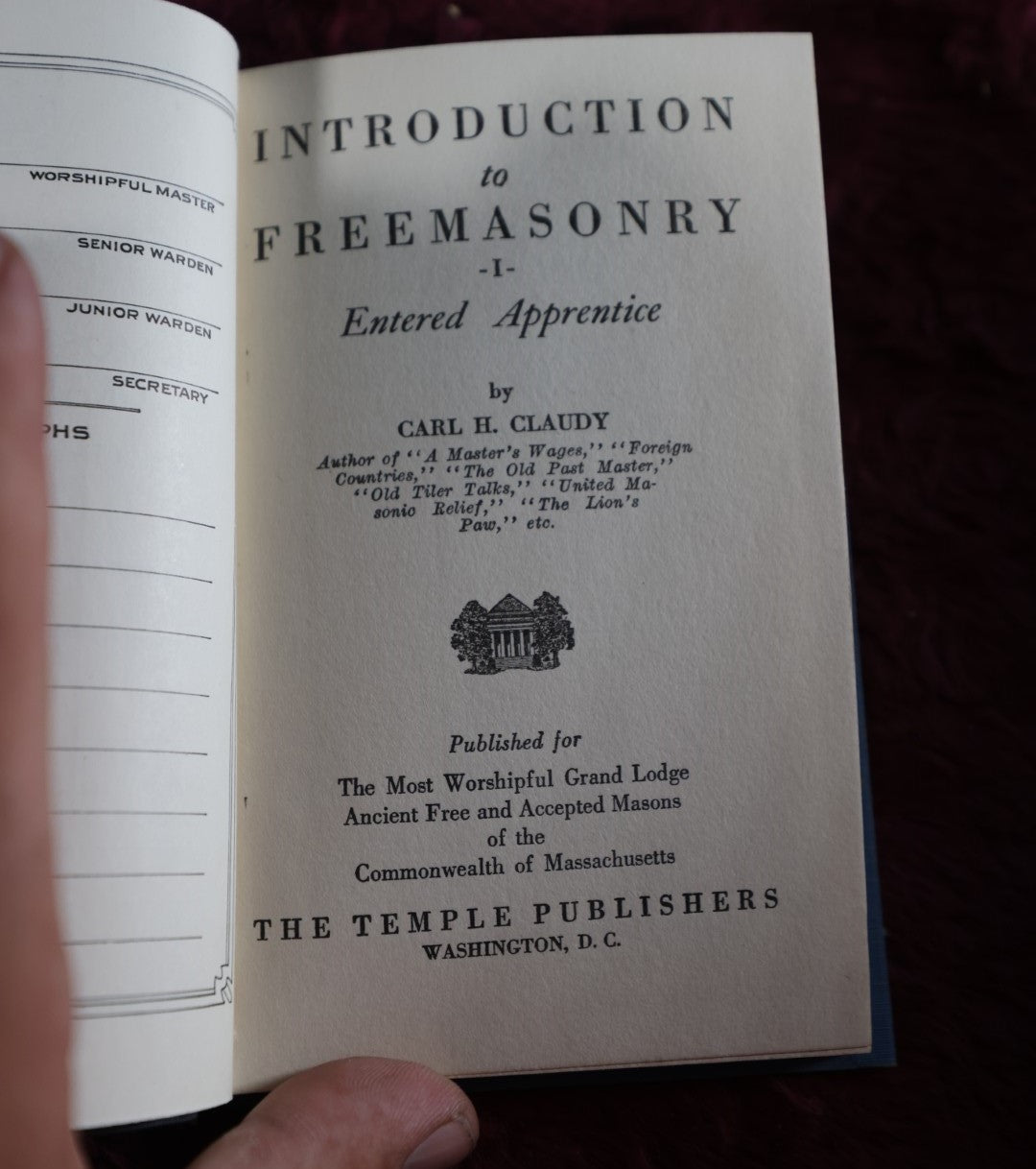 Lot 142 - Grouping Of Three Volumes Of The Introduction To Freemasonry Books, By Carl H. Claudy