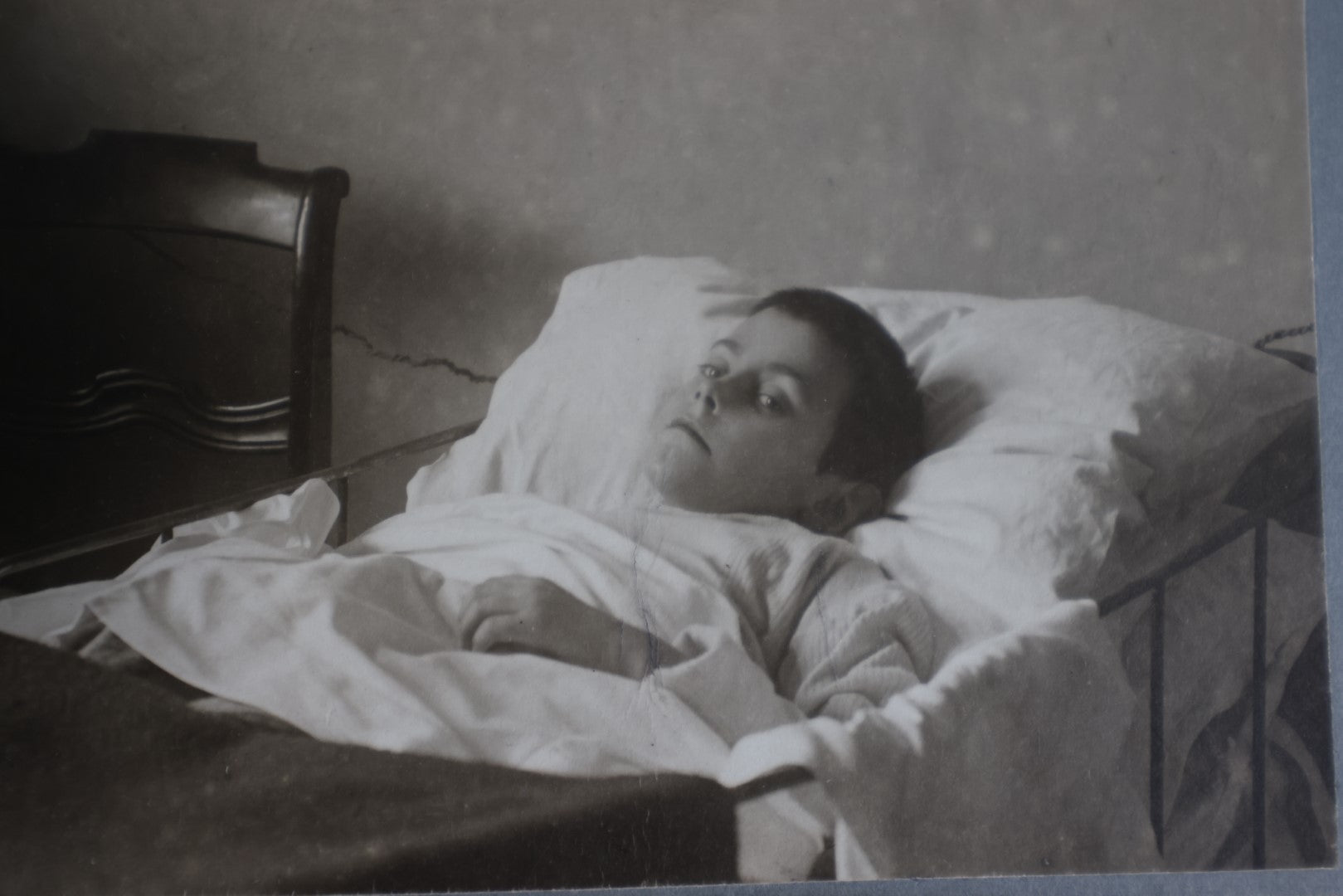 Lot 156 - Antique Cdv Photo Of Sick Bedridden Young Boy, Dying, Kristianstad, Sweden, 