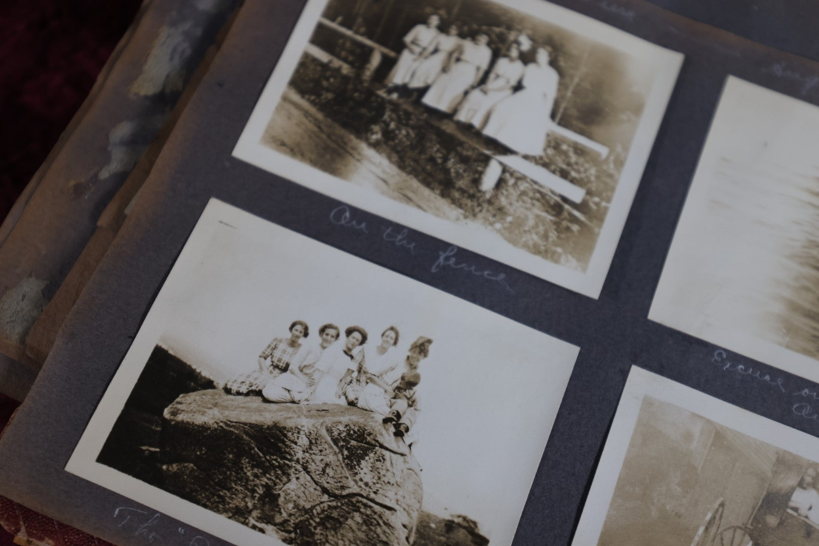 Lot 159 - Antique 1911 Snapshot Photo Album With Photos Of Camp Acadia, The Weirs, New Hampshire, Weirs Beach, Boating, Summer Activities, And More