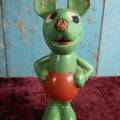 Lot 003 - Antique Early Mickey Mouse Composition Statue In Green And Red Color, 1930s, Losses To Composition, Paint, Wear