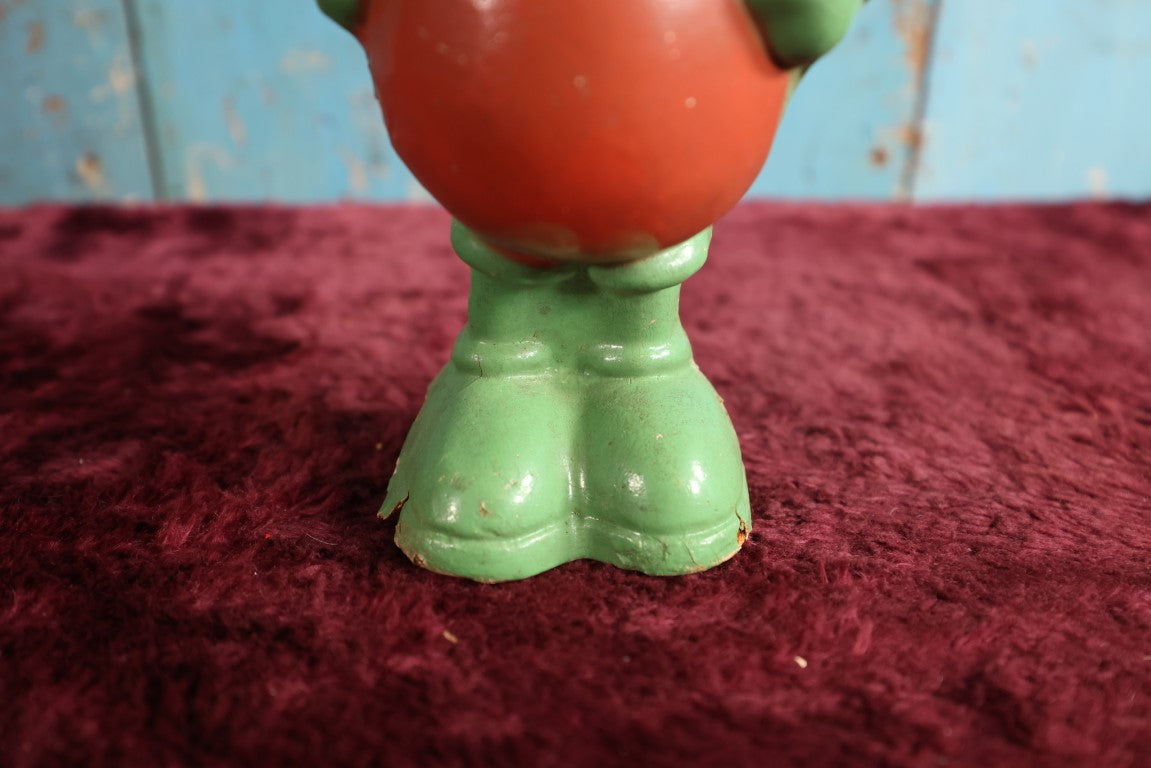 Lot 003 - Antique Early Mickey Mouse Composition Statue In Green And Red Color, 1930s, Losses To Composition, Paint, Wear