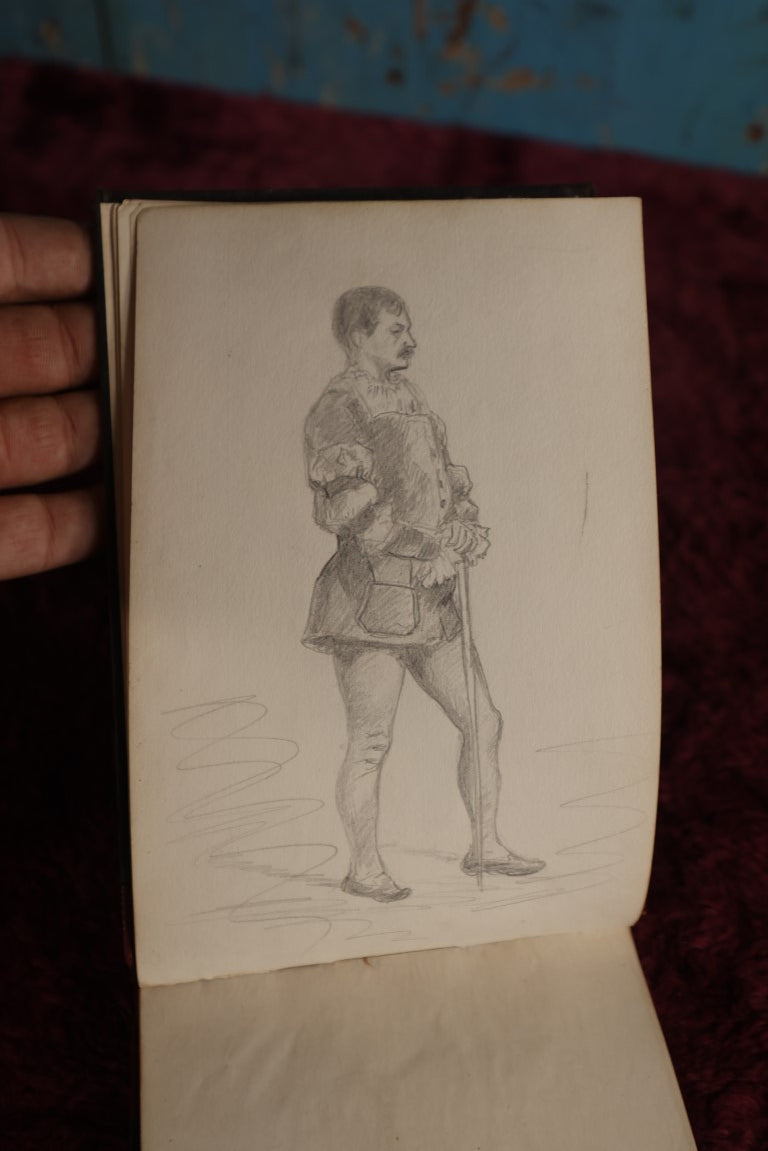 Lot 013 - Antique Sketchbook Of Jean Macleod, Massachusetts & New Hampshire, 1880s, Full Of Incredible Original Pencil Sketches And Drawings, Pen And Ink, And More