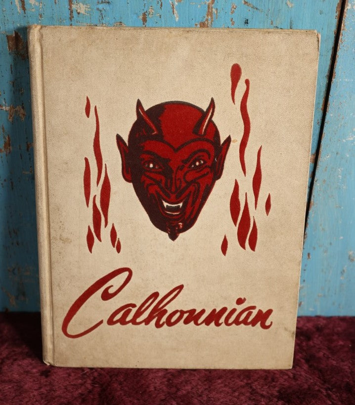 Lot 017 - Vintage 1951 High School Year Book With Red Devil Cover, The Calhounian