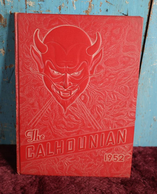 Lot 018 - Vintage 1952 High School Year Book With Red Devil Cover, The Calhounian, Printed By Jones Printing Co, Charleston, West Virginia