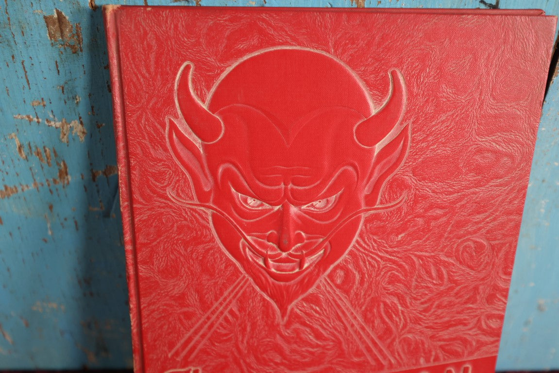 Lot 018 - Vintage 1952 High School Year Book With Red Devil Cover, The Calhounian, Printed By Jones Printing Co, Charleston, West Virginia