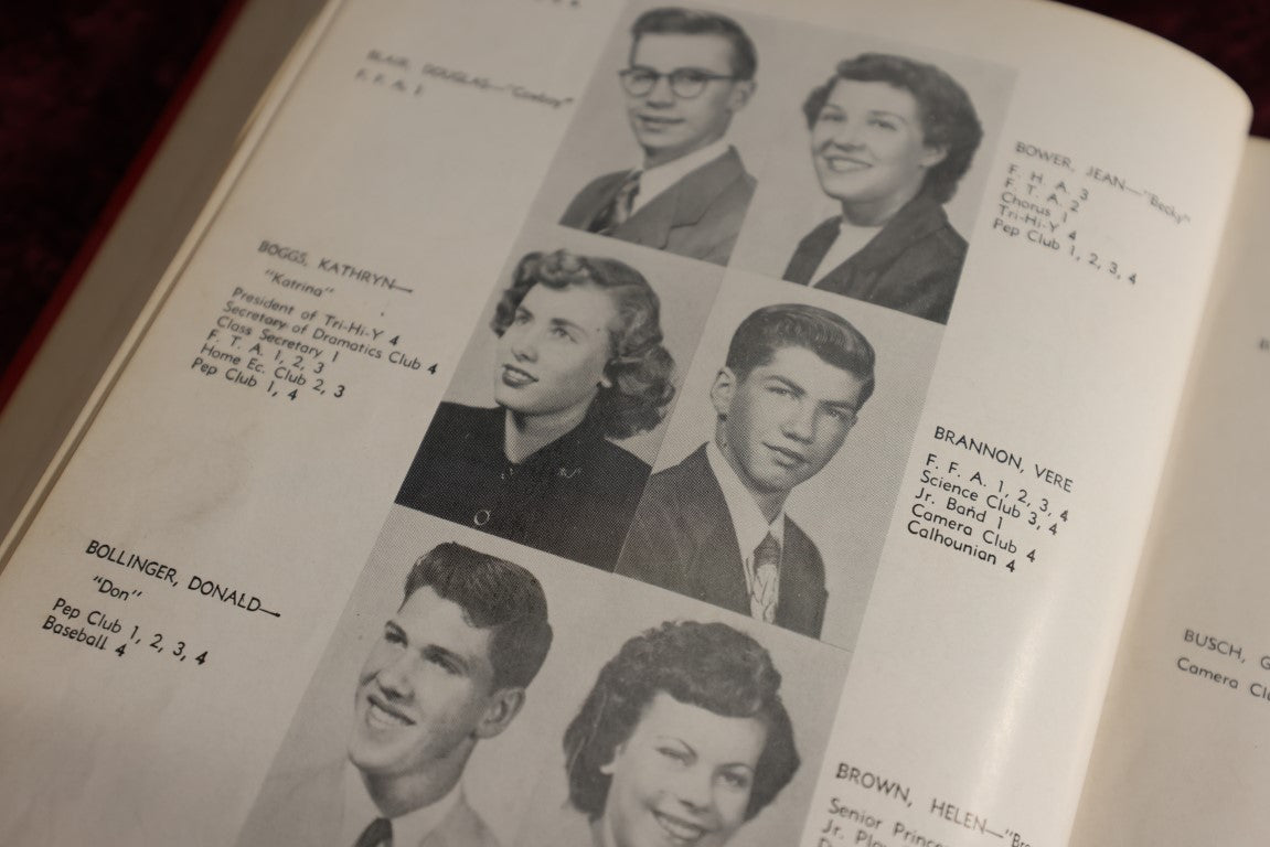 Lot 018 - Vintage 1952 High School Year Book With Red Devil Cover, The Calhounian, Printed By Jones Printing Co, Charleston, West Virginia