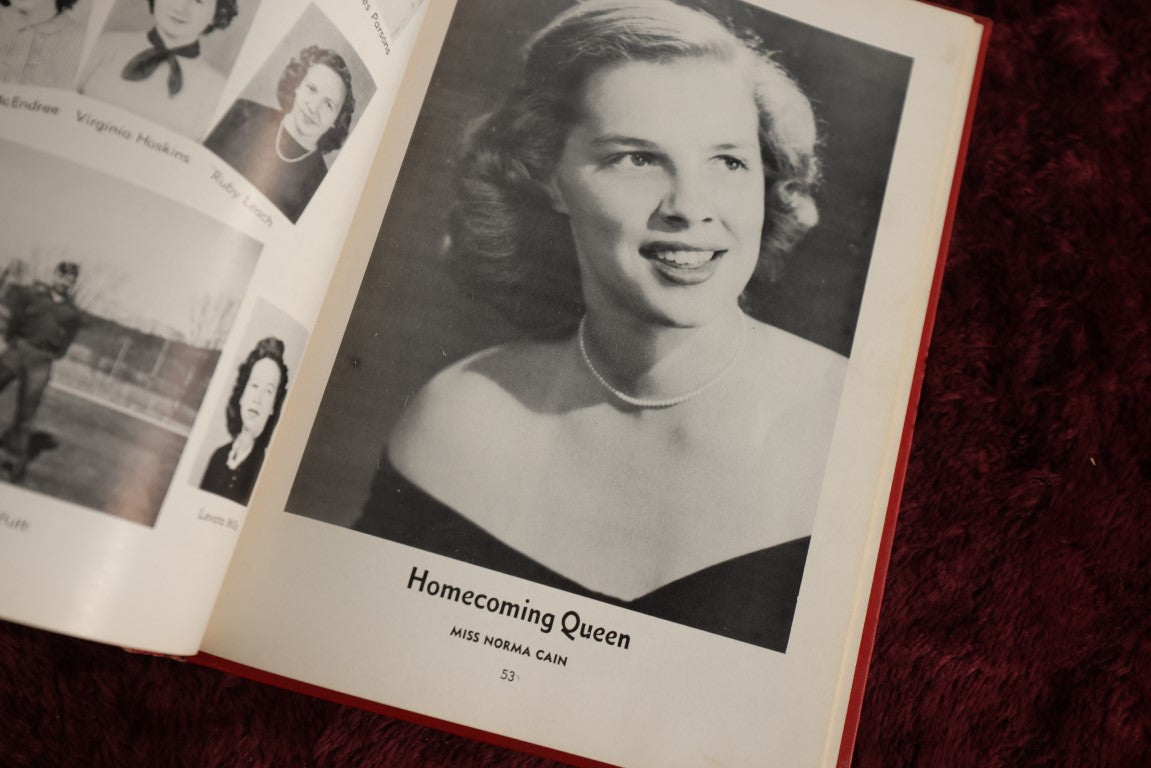 Lot 018 - Vintage 1952 High School Year Book With Red Devil Cover, The Calhounian, Printed By Jones Printing Co, Charleston, West Virginia