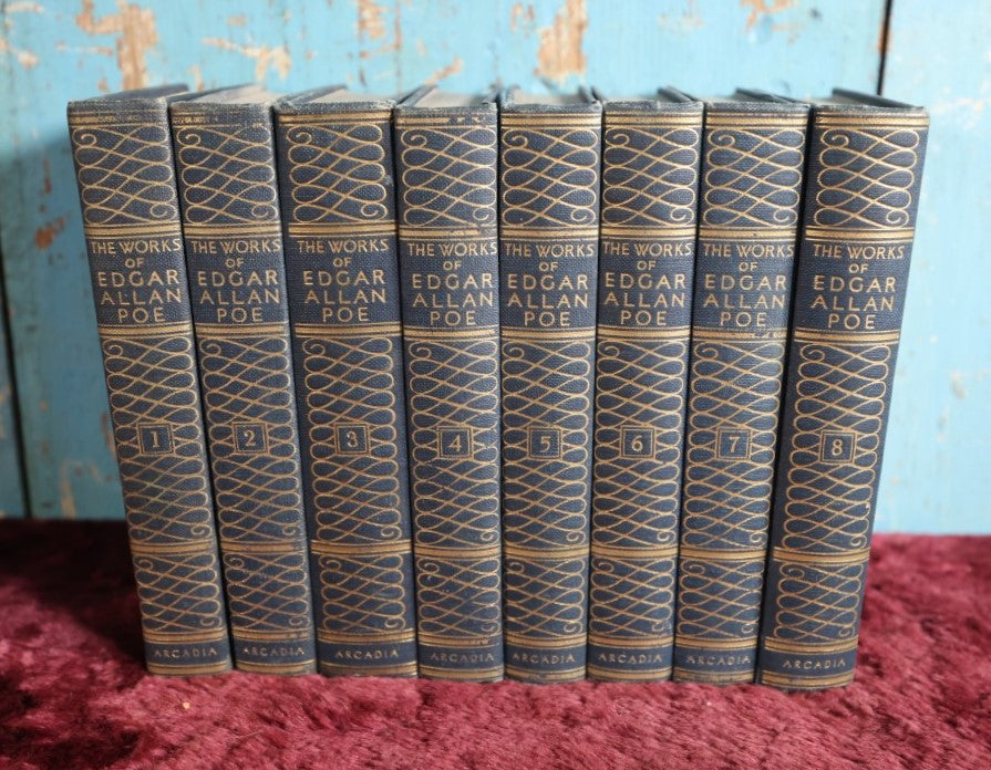 Lot 019 - The Works Of Edgar Allan Poe, Complete Eight Volume Set, Arcadia House, 1950, New York