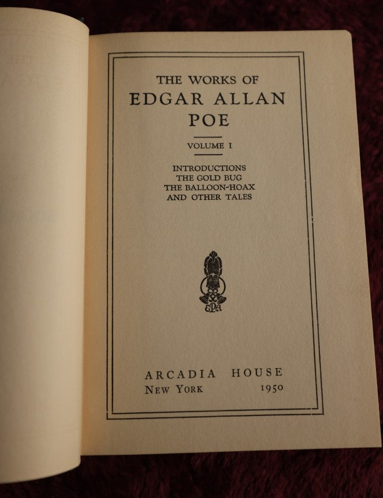 Lot 019 - The Works Of Edgar Allan Poe, Complete Eight Volume Set, Arcadia House, 1950, New York