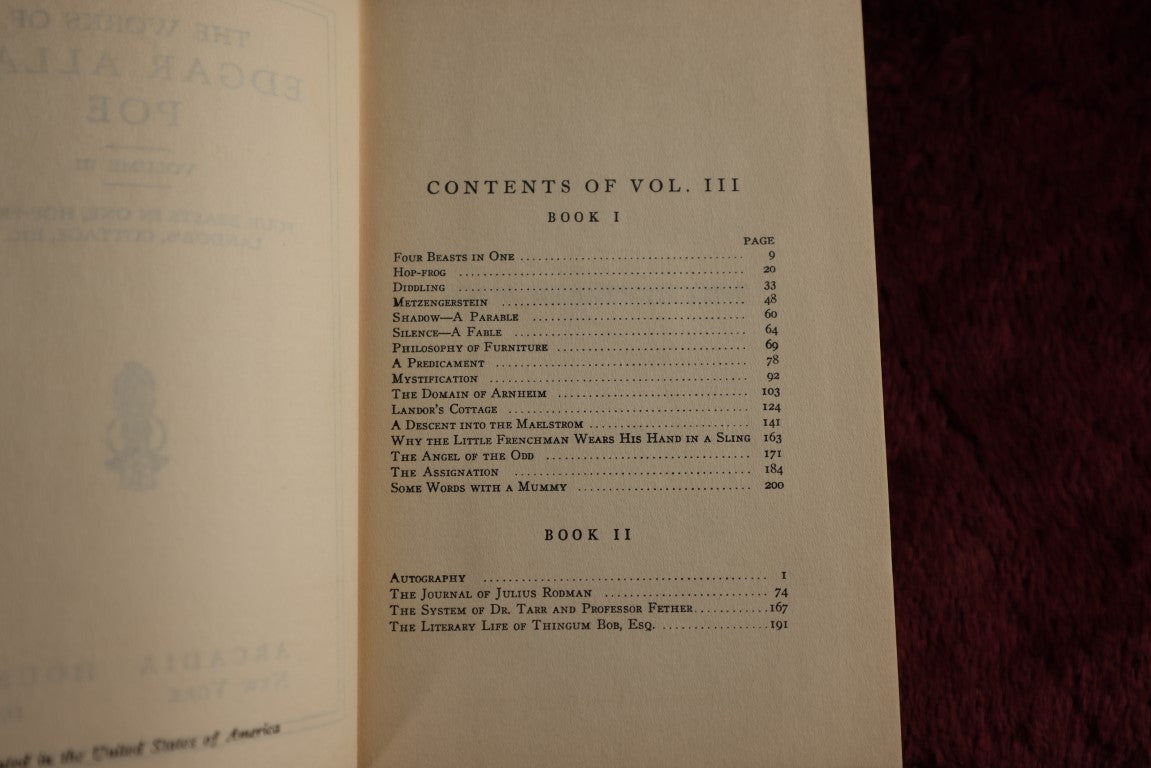 Lot 019 - The Works Of Edgar Allan Poe, Complete Eight Volume Set, Arcadia House, 1950, New York