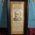 Lot 030 - Antique Framed Obituary For Phineas T. Barnum, P.T. Barnum, April 7th 1891, 80 Years Old