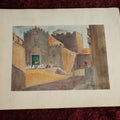 Lot 032 - Antique Original Watercolor Of Spanish Adobe Church, Signed F. Fernald