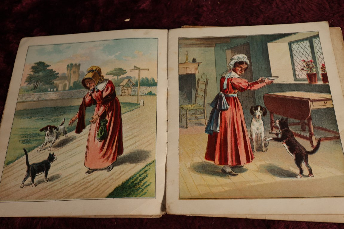 Lot 035 - Antique Lithographed Children's Book "Old Dame Trot And Her Comical Cat," Published By The Mcloughlin Bros, New York, Late 19th Century, No Binding, All Pages Loose