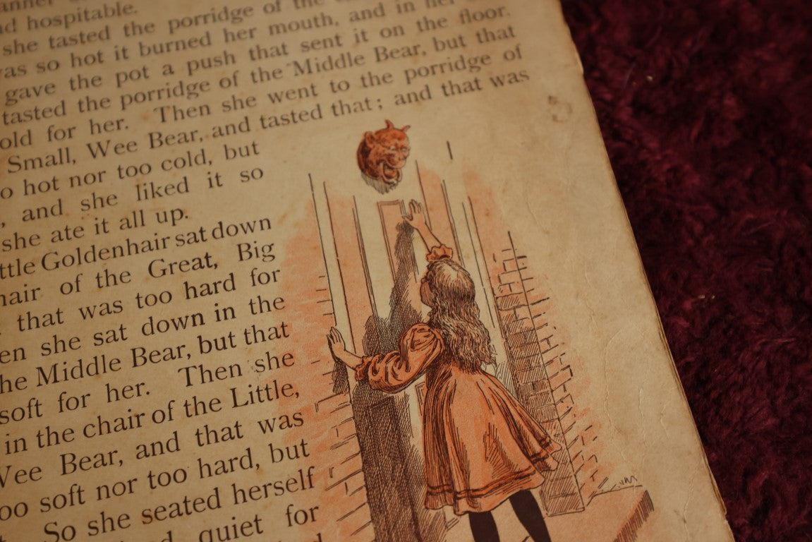 Lot 035 - Antique Lithographed Children's Book "Old Dame Trot And Her Comical Cat," Published By The Mcloughlin Bros, New York, Late 19th Century, No Binding, All Pages Loose