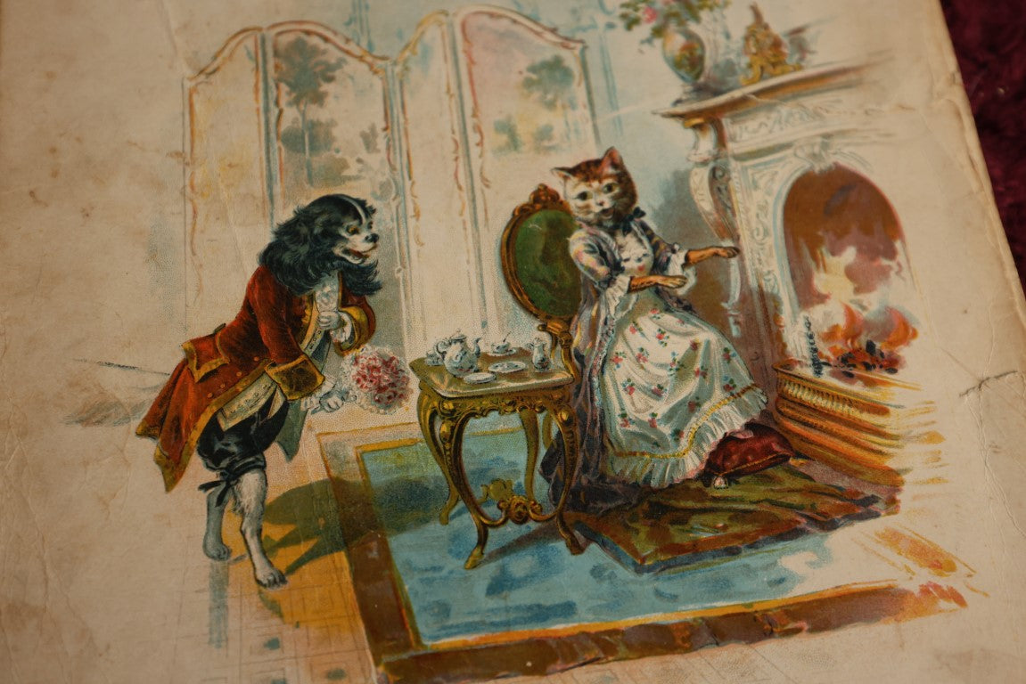 Lot 035 - Antique Lithographed Children's Book "Old Dame Trot And Her Comical Cat," Published By The Mcloughlin Bros, New York, Late 19th Century, No Binding, All Pages Loose