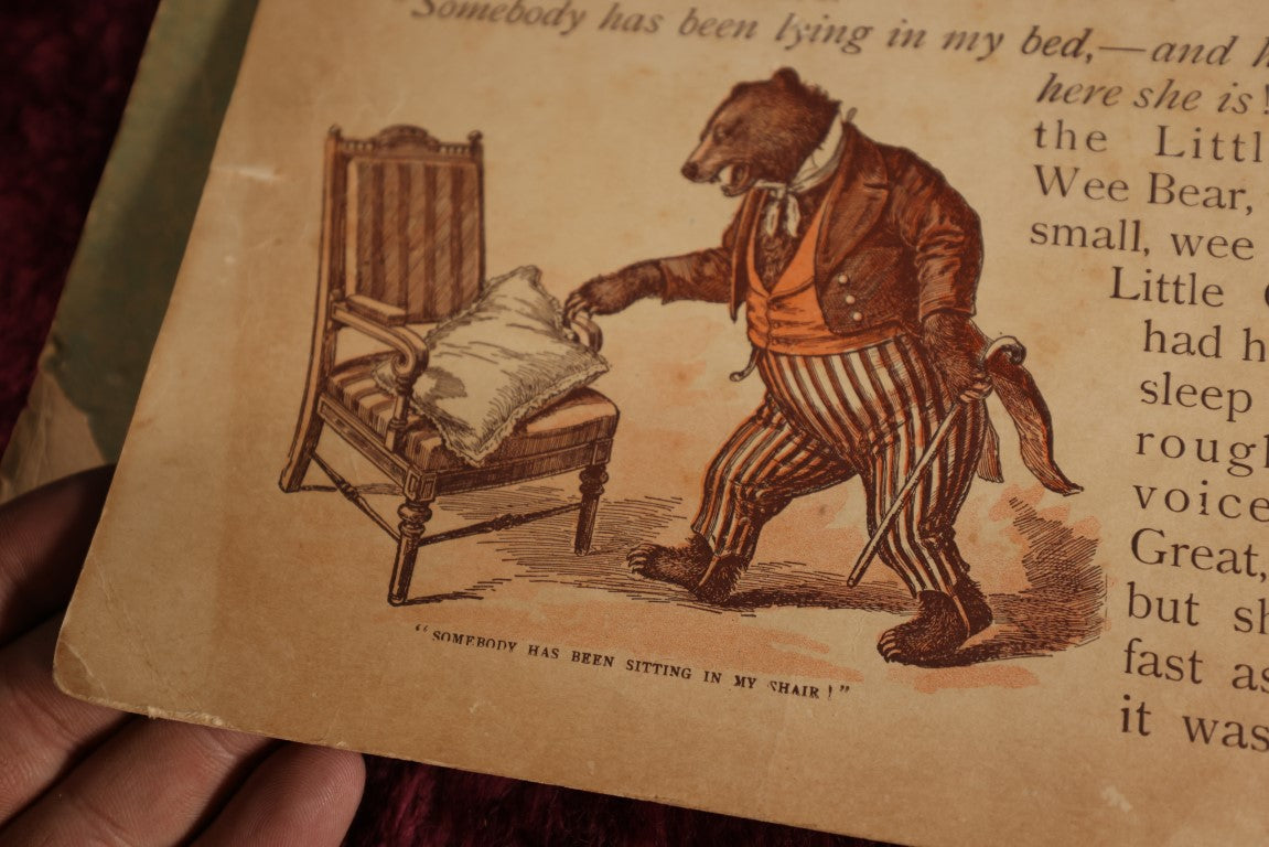 Lot 035 - Antique Lithographed Children's Book "Old Dame Trot And Her Comical Cat," Published By The Mcloughlin Bros, New York, Late 19th Century, No Binding, All Pages Loose