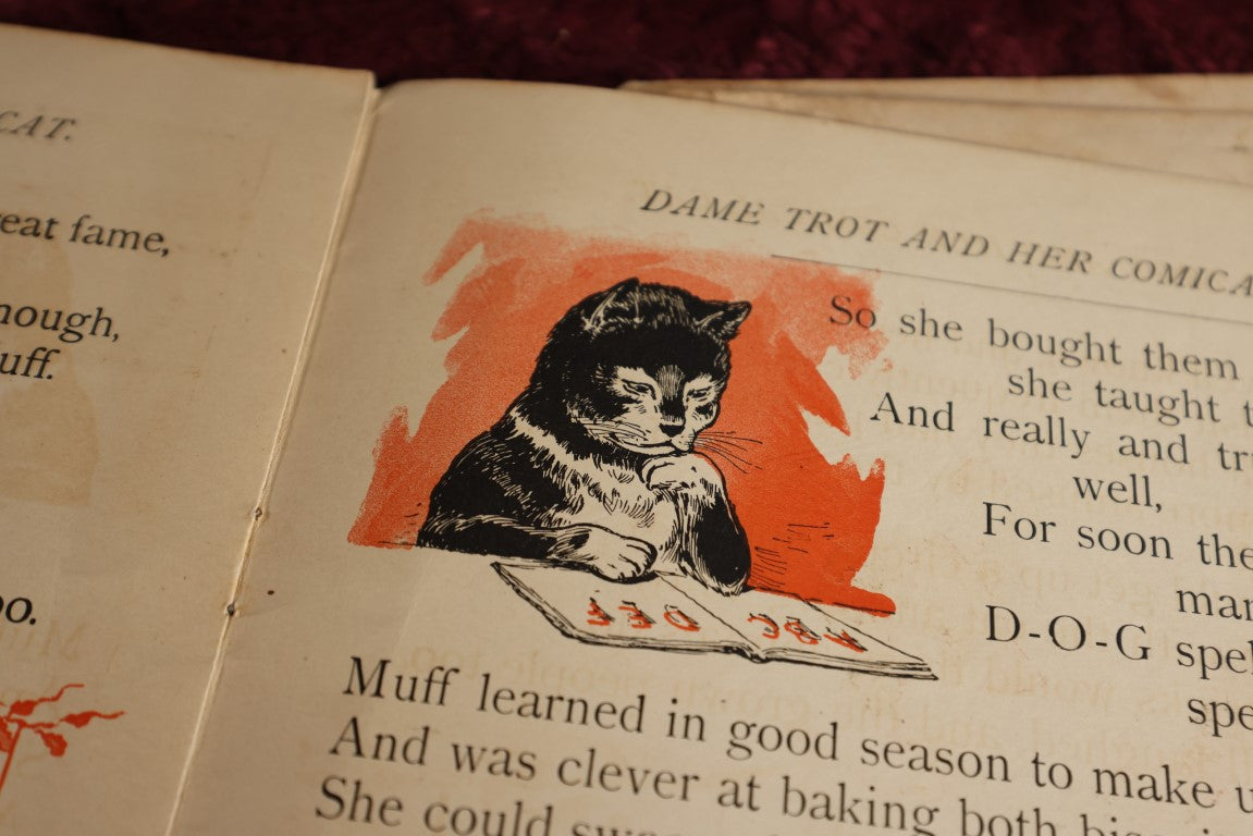 Lot 035 - Antique Lithographed Children's Book "Old Dame Trot And Her Comical Cat," Published By The Mcloughlin Bros, New York, Late 19th Century, No Binding, All Pages Loose