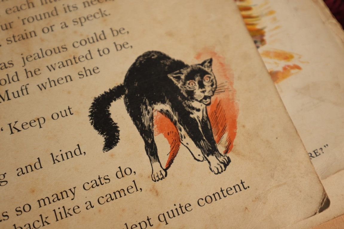 Lot 035 - Antique Lithographed Children's Book "Old Dame Trot And Her Comical Cat," Published By The Mcloughlin Bros, New York, Late 19th Century, No Binding, All Pages Loose