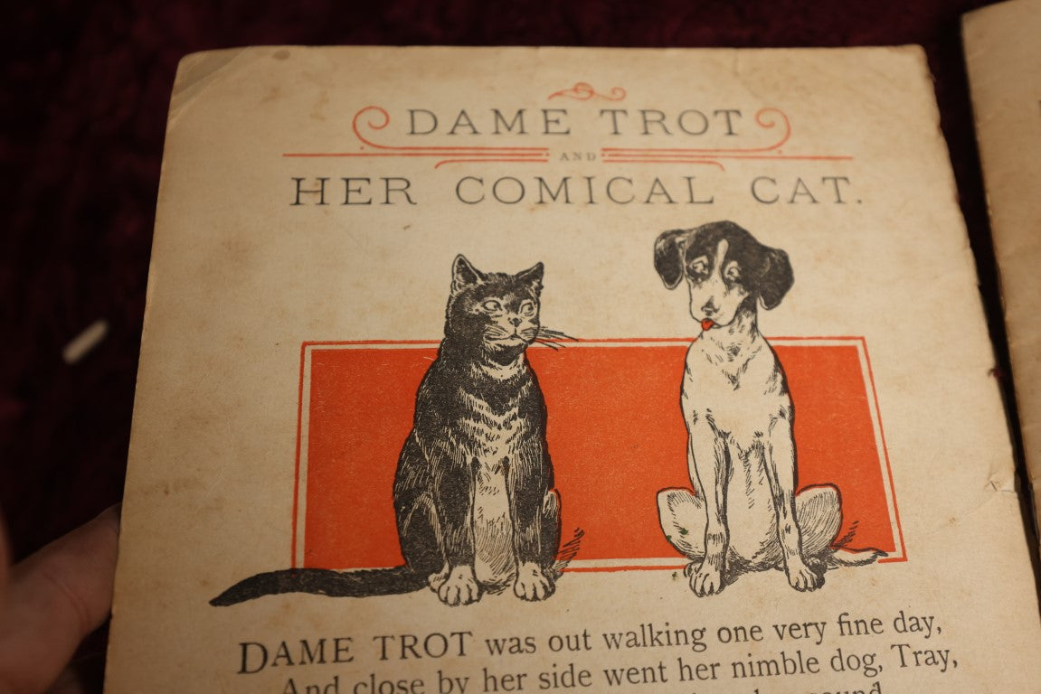 Lot 035 - Antique Lithographed Children's Book "Old Dame Trot And Her Comical Cat," Published By The Mcloughlin Bros, New York, Late 19th Century, No Binding, All Pages Loose