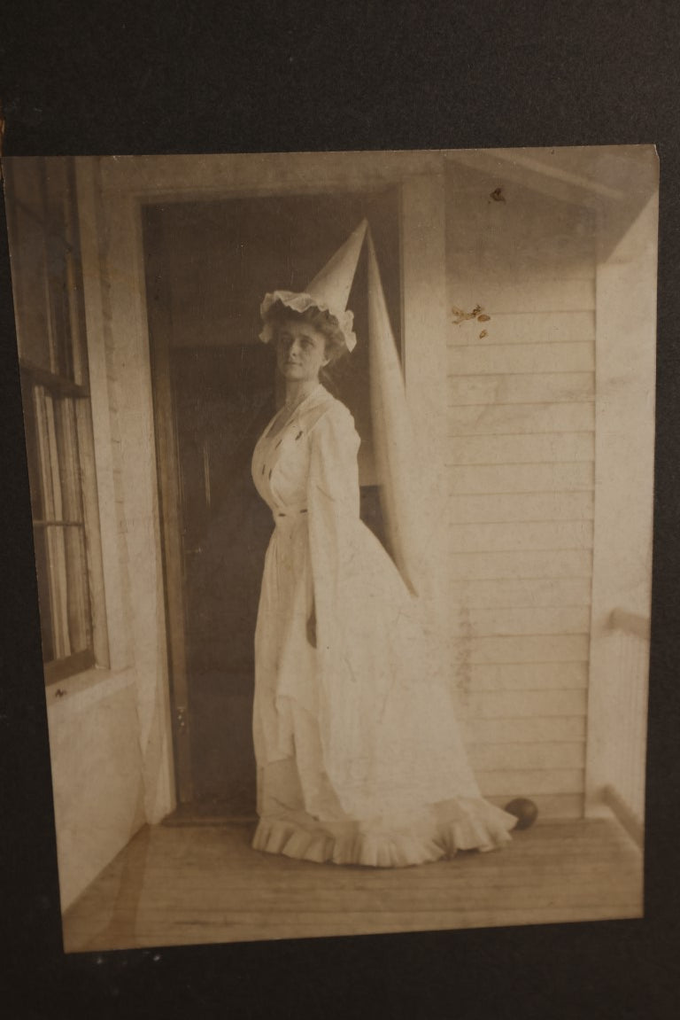 Lot 037 - Antique Boarded Photo Of Woman In Flowing "Fairy" Dress With Pointy Hat