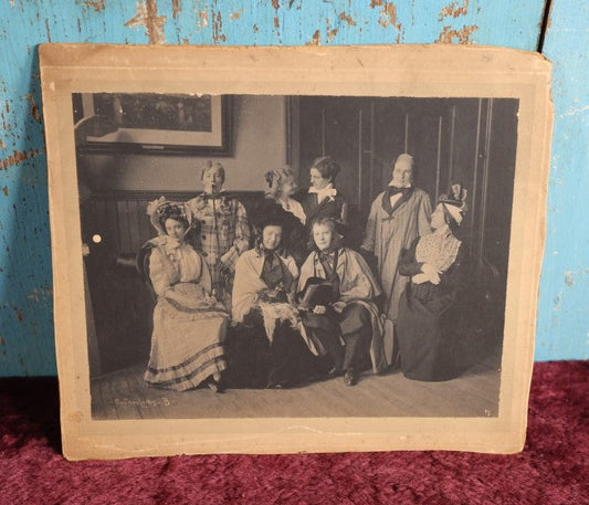 Lot 040 - Antique Boarded Photo Of Young People In Costume, Likely From A Play, Marked Gustave Lorey, B.