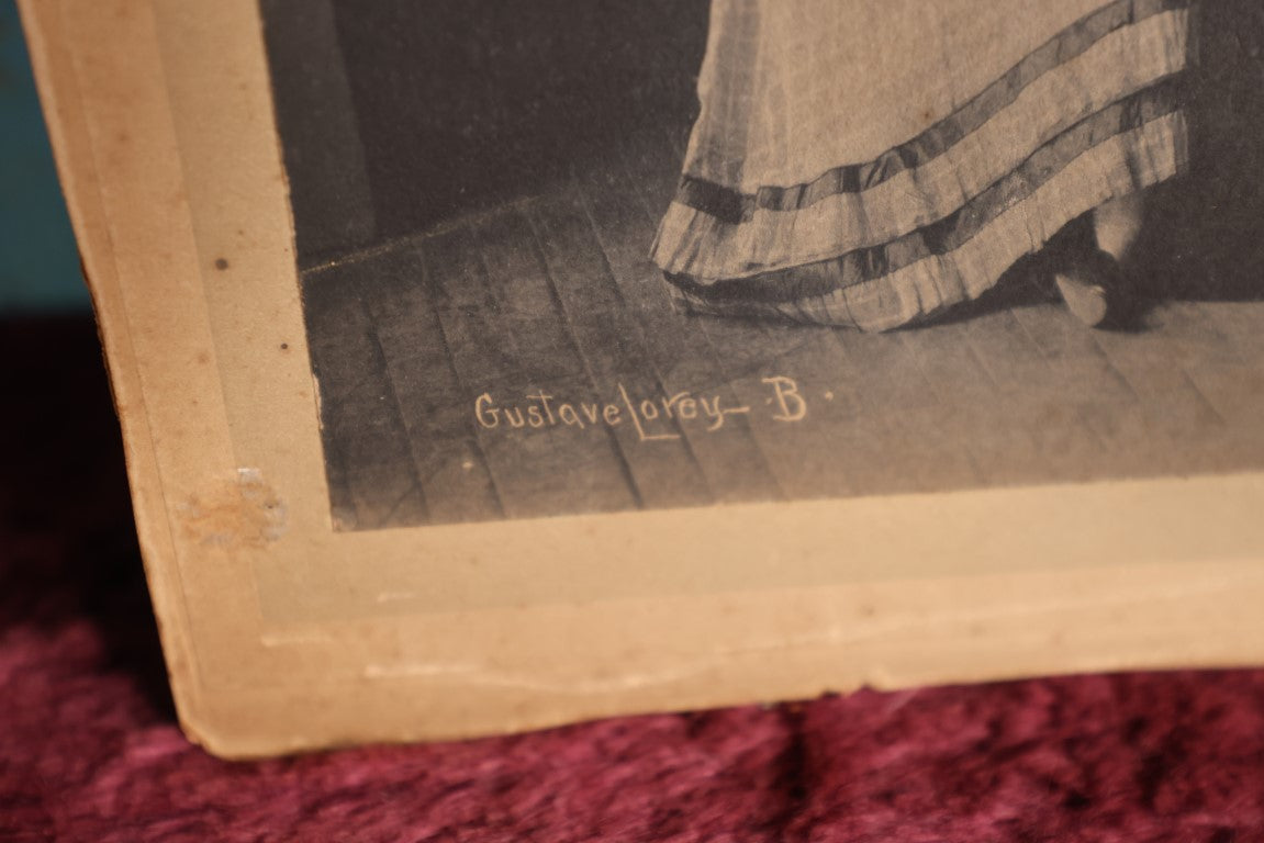 Lot 040 - Antique Boarded Photo Of Young People In Costume, Likely From A Play, Marked Gustave Lorey, B.