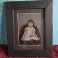 Lot 041 - Antique Hand Tinted, Hand Painted Large Size (Less Than Full) Plate Tintype Of Young Girl In Pink Dress, Modern Frame