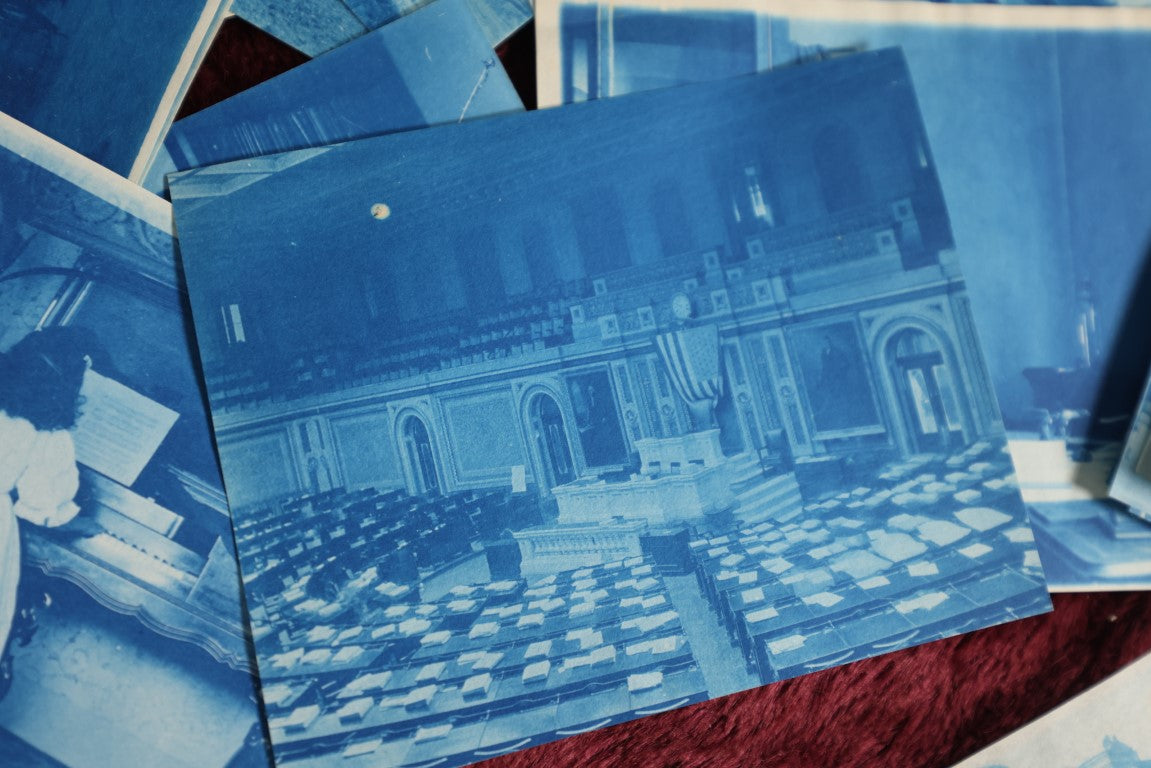 Lot 047 - Massive Grouping Of Antique Cyanotype Photographs, Circa 1895 - 1905, Many Of Washington D.C., Landmarks, Interiors, Portraits, Architecture - Over 125 Pieces