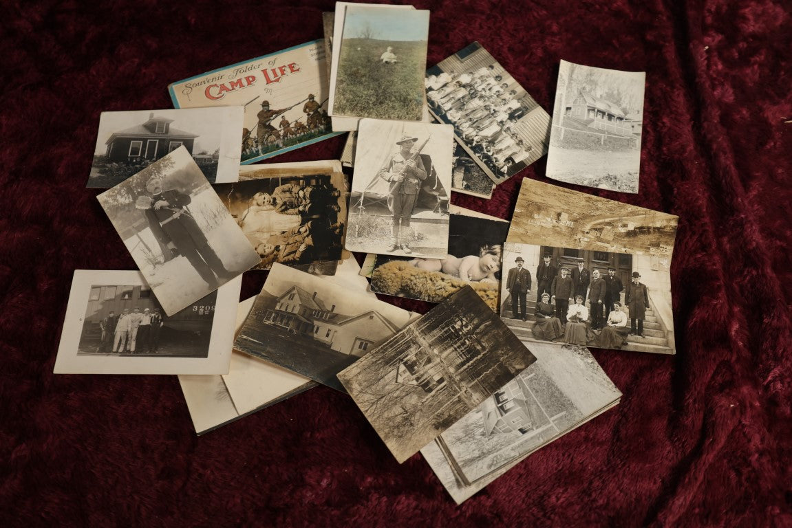 Lot 048 - Grouping Of Real Photo Postcards RPPC, Early 20th Century, Soldiers, And More