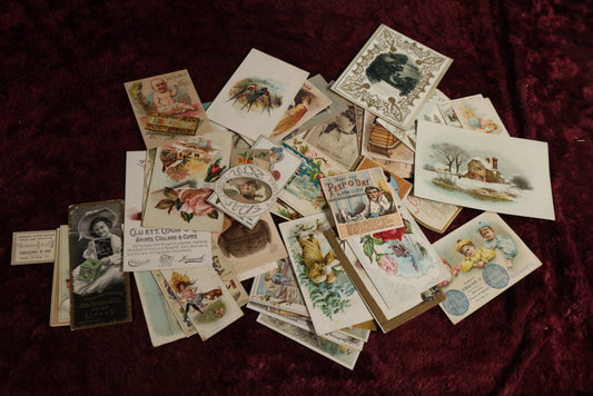 Lot 049 - Large Grouping Of Antique Trade Cards, 1880s To 1900s, Including Early Santa Claus, Advertisements