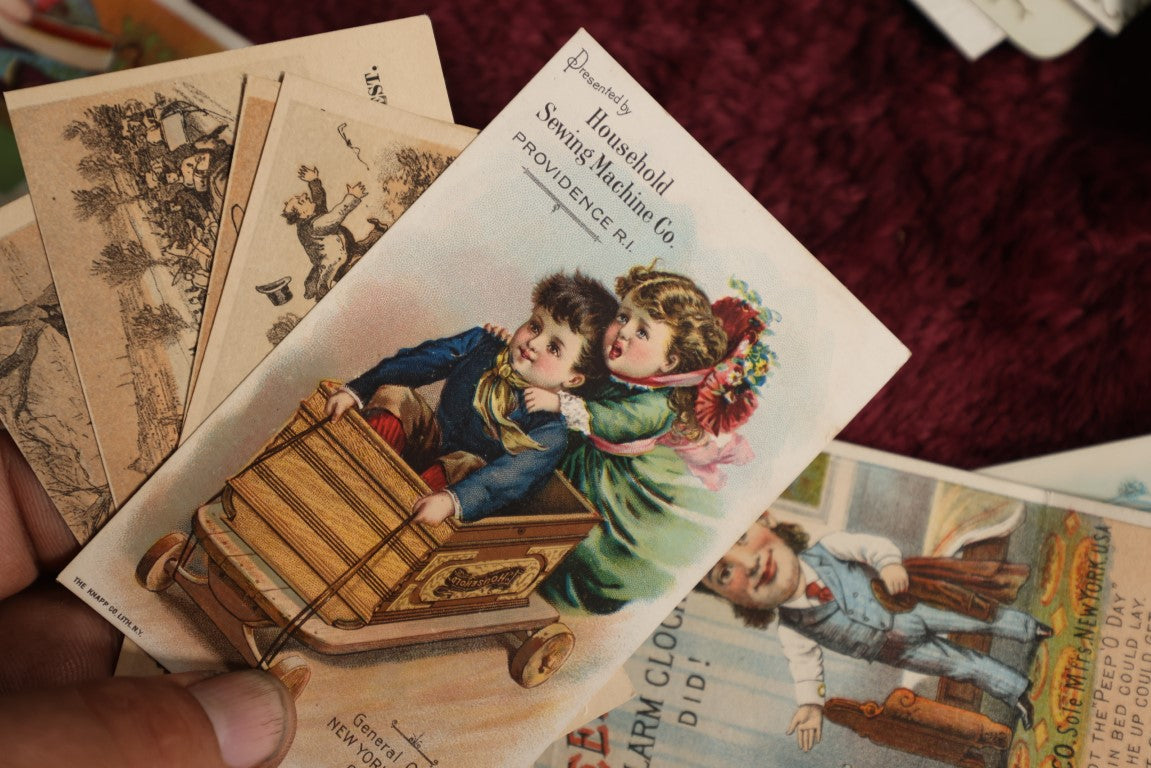 Lot 049 - Large Grouping Of Antique Trade Cards, 1880s To 1900s, Including Early Santa Claus, Advertisements