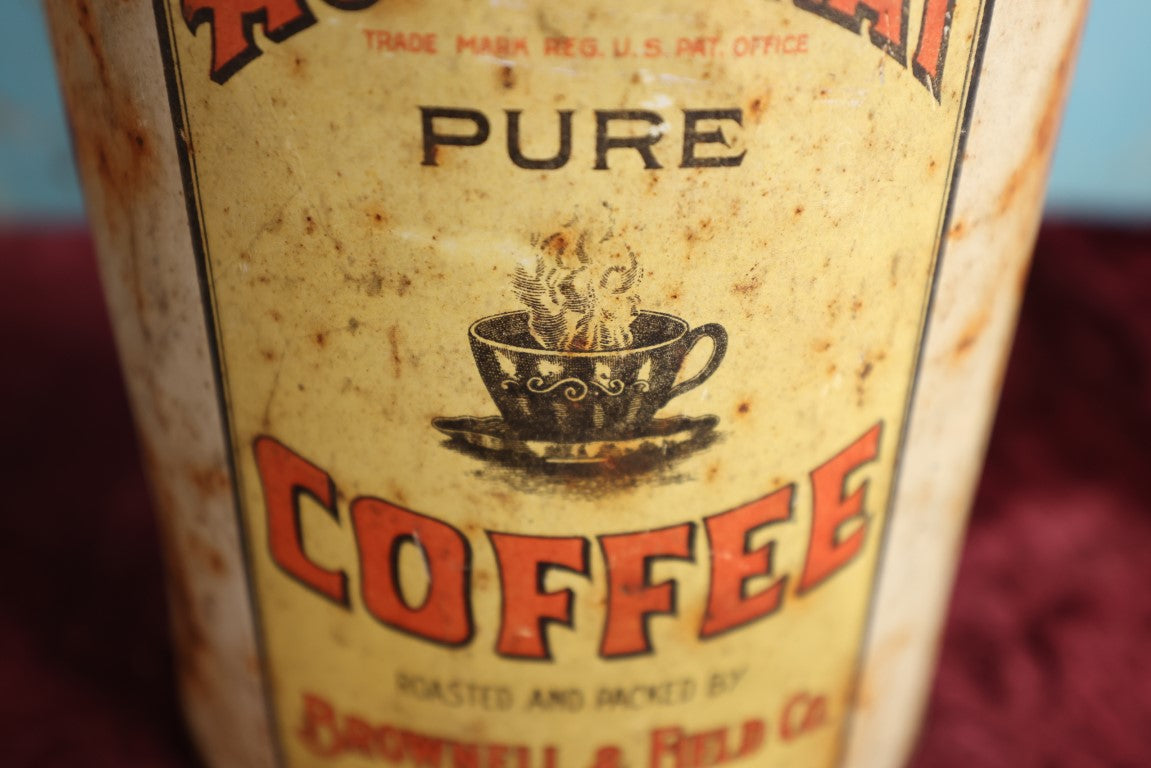 Lot 056 - Antique Autocrat Pure Coffee Tin, Roasted And Packed By Brownell & Field Co, Providence R.I., Use As Cookie Tin When Done