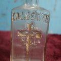 Lot 065 - Antique French Holy Water Bottle, Eau Benite, Ihs, Gold Paint