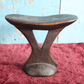 Lot 067 - Hand Carved African Pedestal Headrest, V-Shape