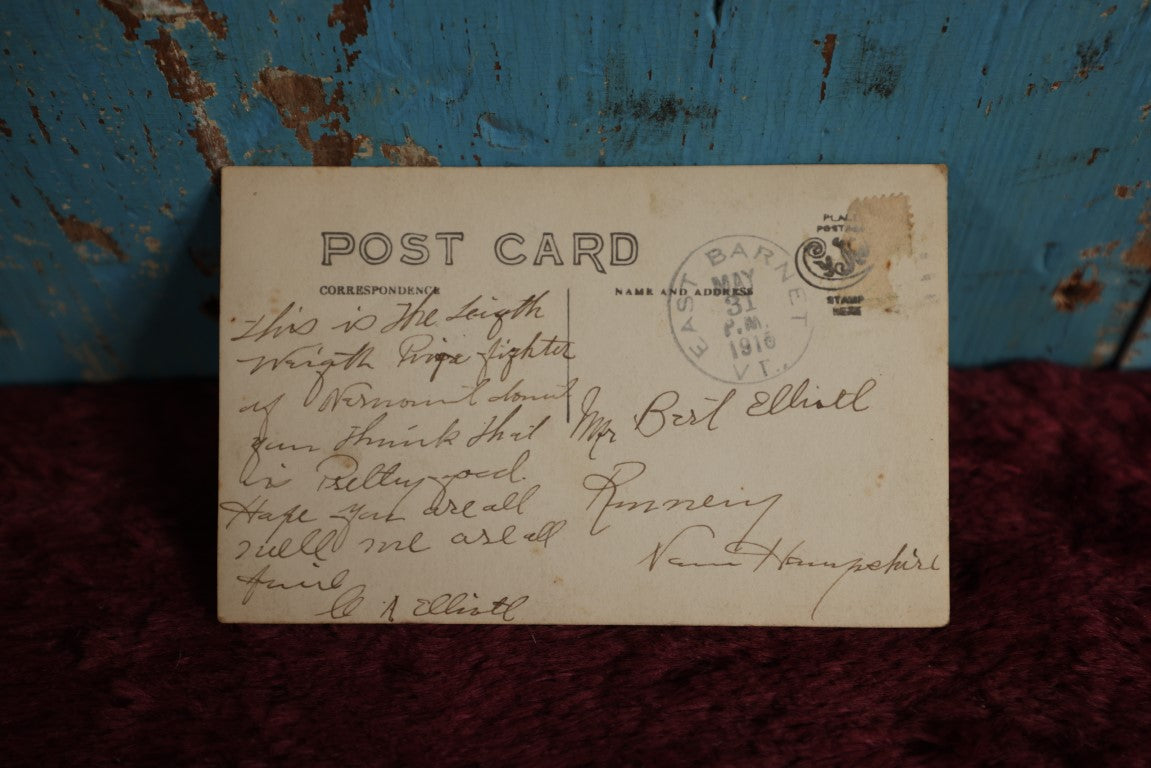 Lot 078 - Antique Real Photo Postcard RPPC Or Two Little Boys Boxing, 1910 Postmark (Possibly 1916)