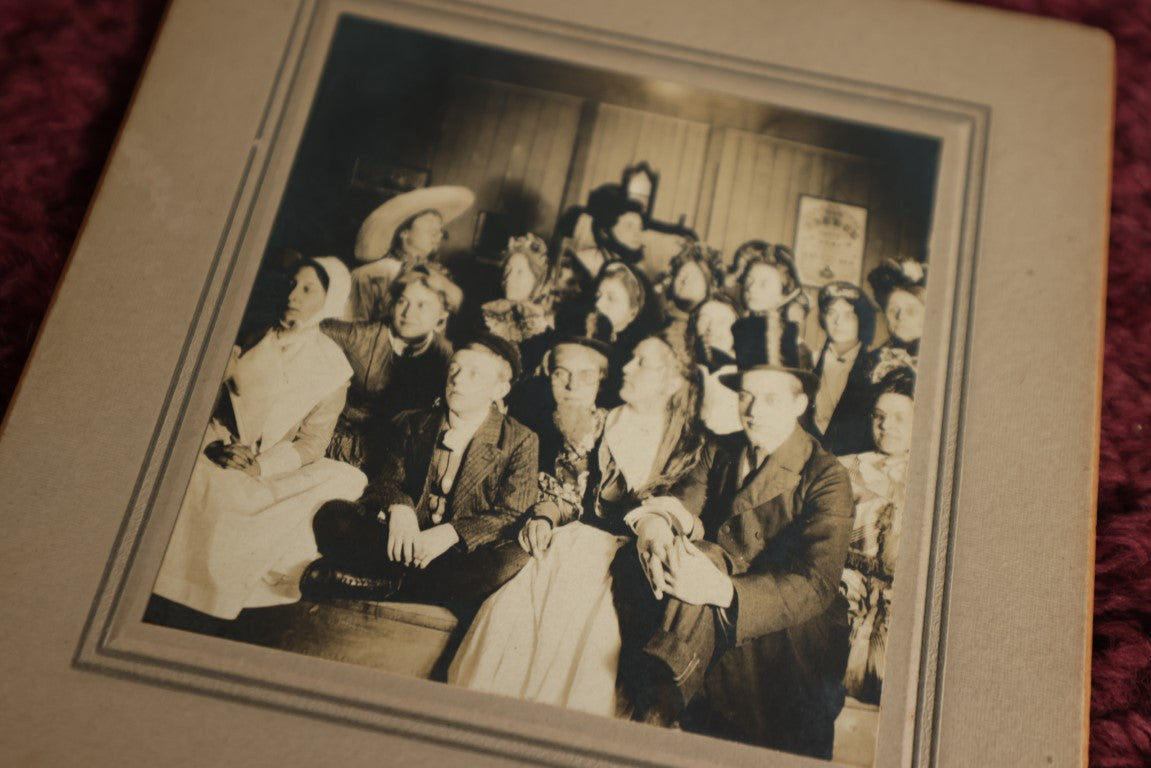 Lot 084 - Grouping Of Five Small Boarded Photographs Of Young Kids In Costume In A Play, South Manchester, Connecticut