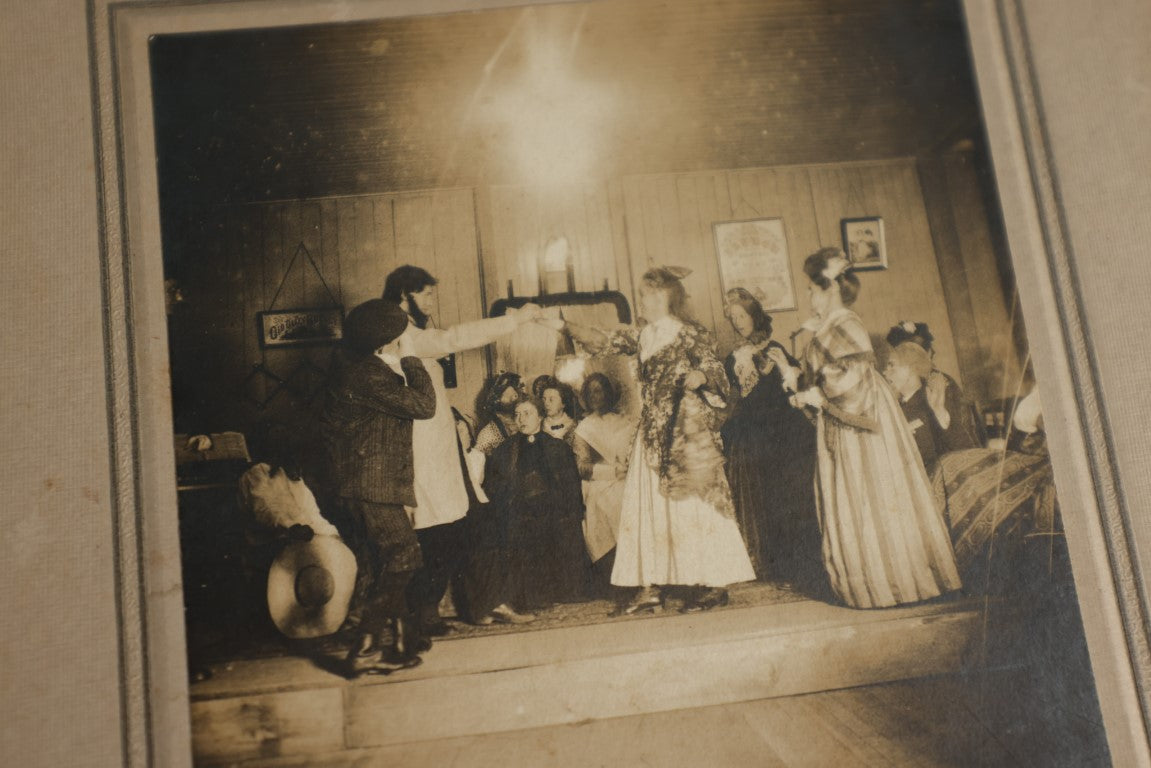 Lot 084 - Grouping Of Five Small Boarded Photographs Of Young Kids In Costume In A Play, South Manchester, Connecticut