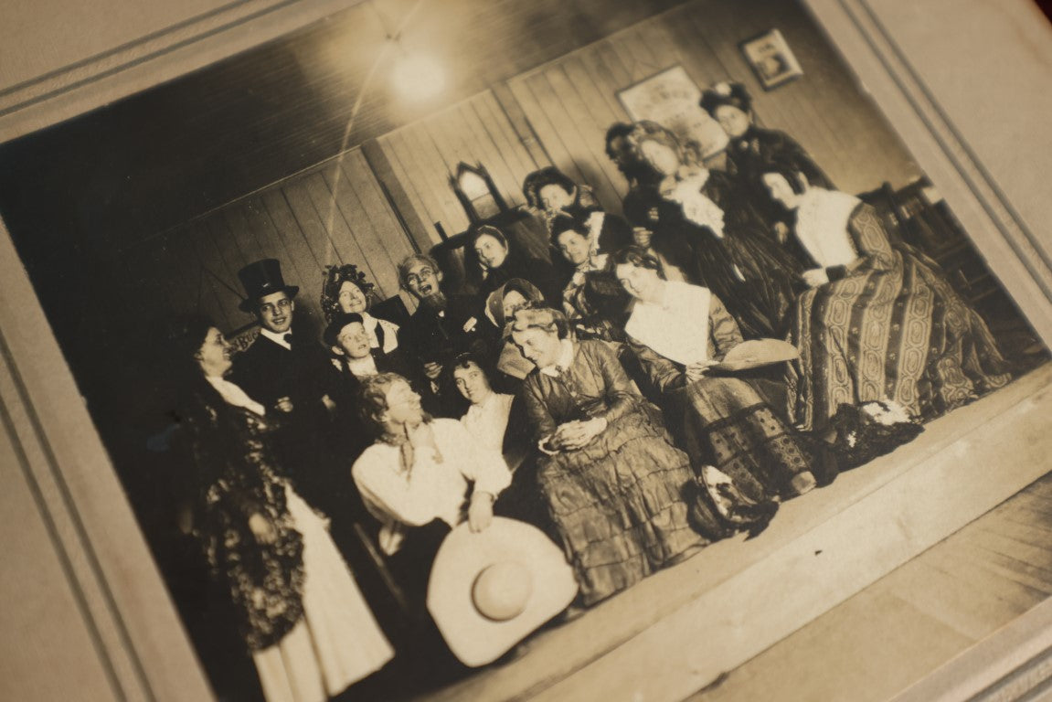 Lot 084 - Grouping Of Five Small Boarded Photographs Of Young Kids In Costume In A Play, South Manchester, Connecticut