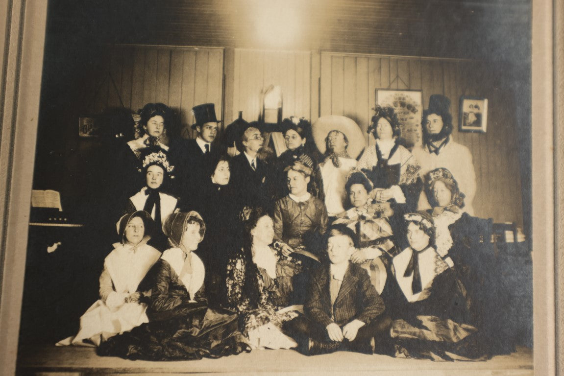 Lot 084 - Grouping Of Five Small Boarded Photographs Of Young Kids In Costume In A Play, South Manchester, Connecticut