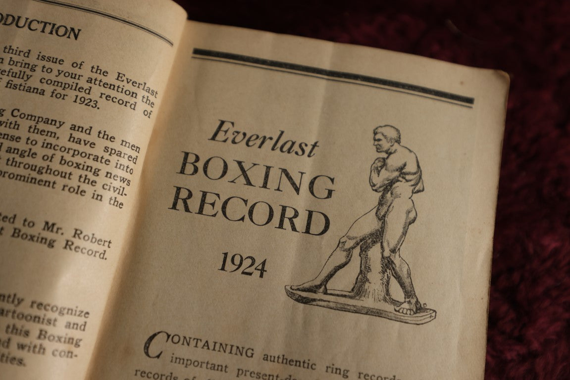 Lot 091 - Everlast Boxing Record For 1924, Edited By Robert Ripley, Published B Everlast Sport Publishing Co., New York