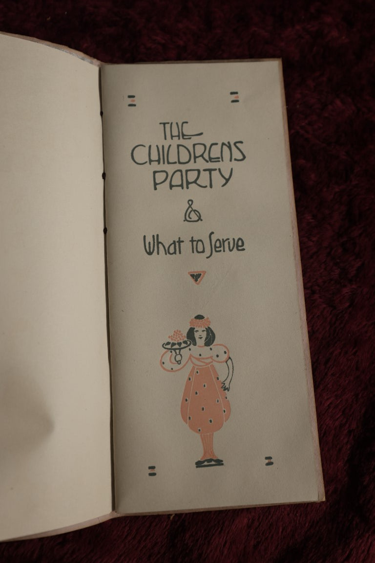 Lot 093 - The Children's Party And What To Serve, Antique Party Planning Activity Booklet, Including Games And Recipes For Halloween, Compiled By Evelyn Rann, Designs By L.V. Mero, By The Buzza Company