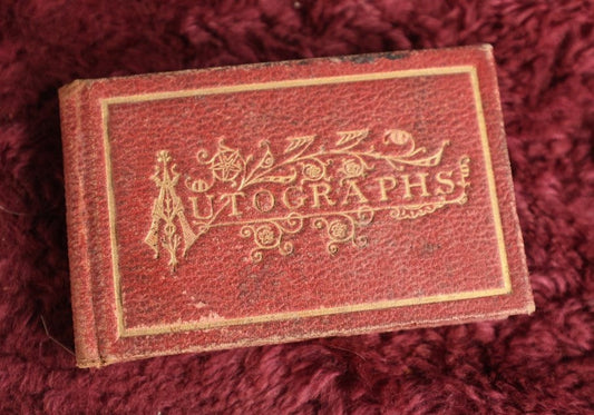 Lot 098 - Victorian Autograph Book, Red Cover With Gold Titling, Circa 1878, Eliza