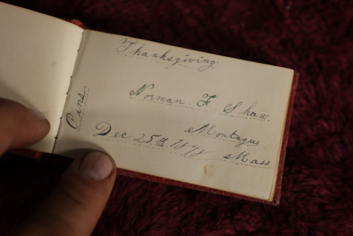 Lot 098 - Victorian Autograph Book, Red Cover With Gold Titling, Circa 1878, Eliza