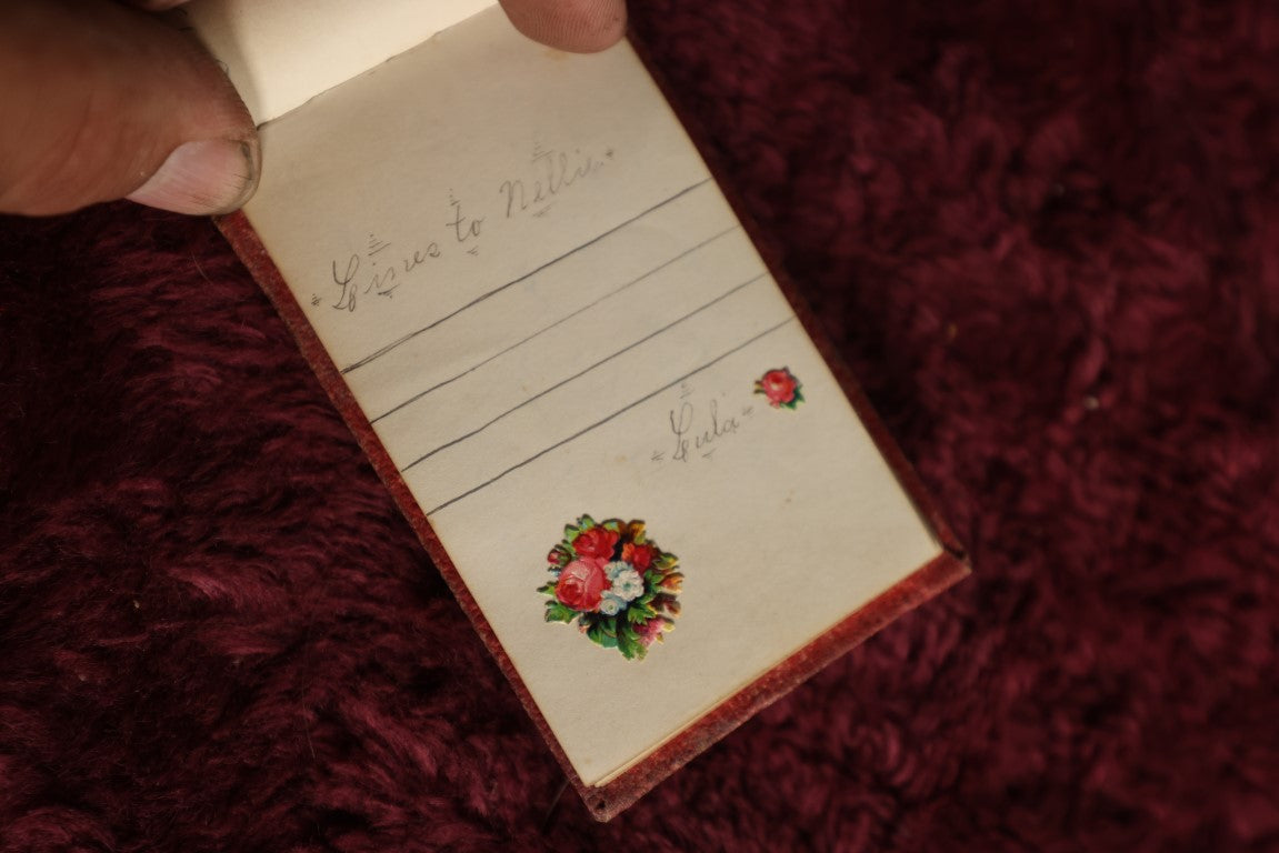 Lot 098 - Victorian Autograph Book, Red Cover With Gold Titling, Circa 1878, Eliza